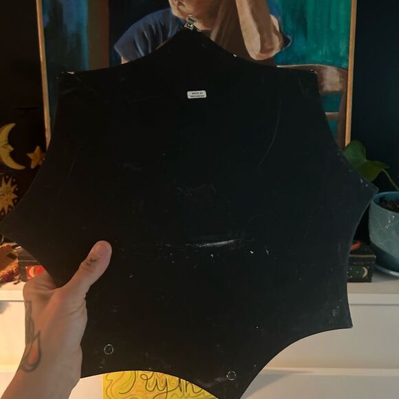 Celestial Sun Wall Art Folk Art in Black and Gold 3 Hangers 90s Whimsygoth 16.5" - Picture 6 of 12